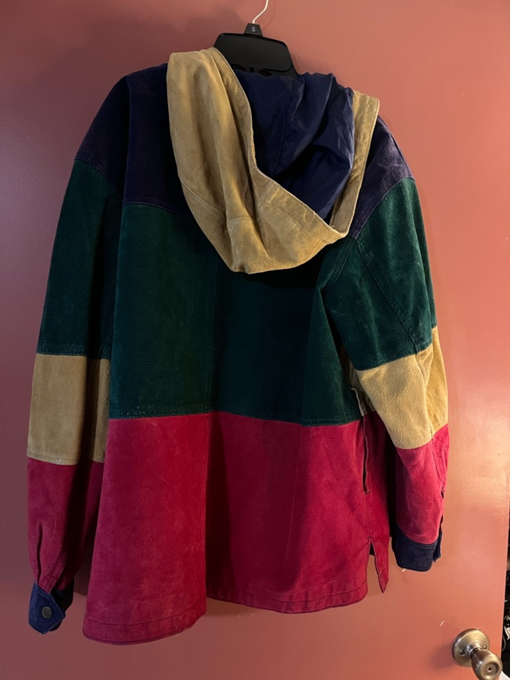 Preswick & Moore Multicolor Patchwork Suede Hooded Leather Jacket